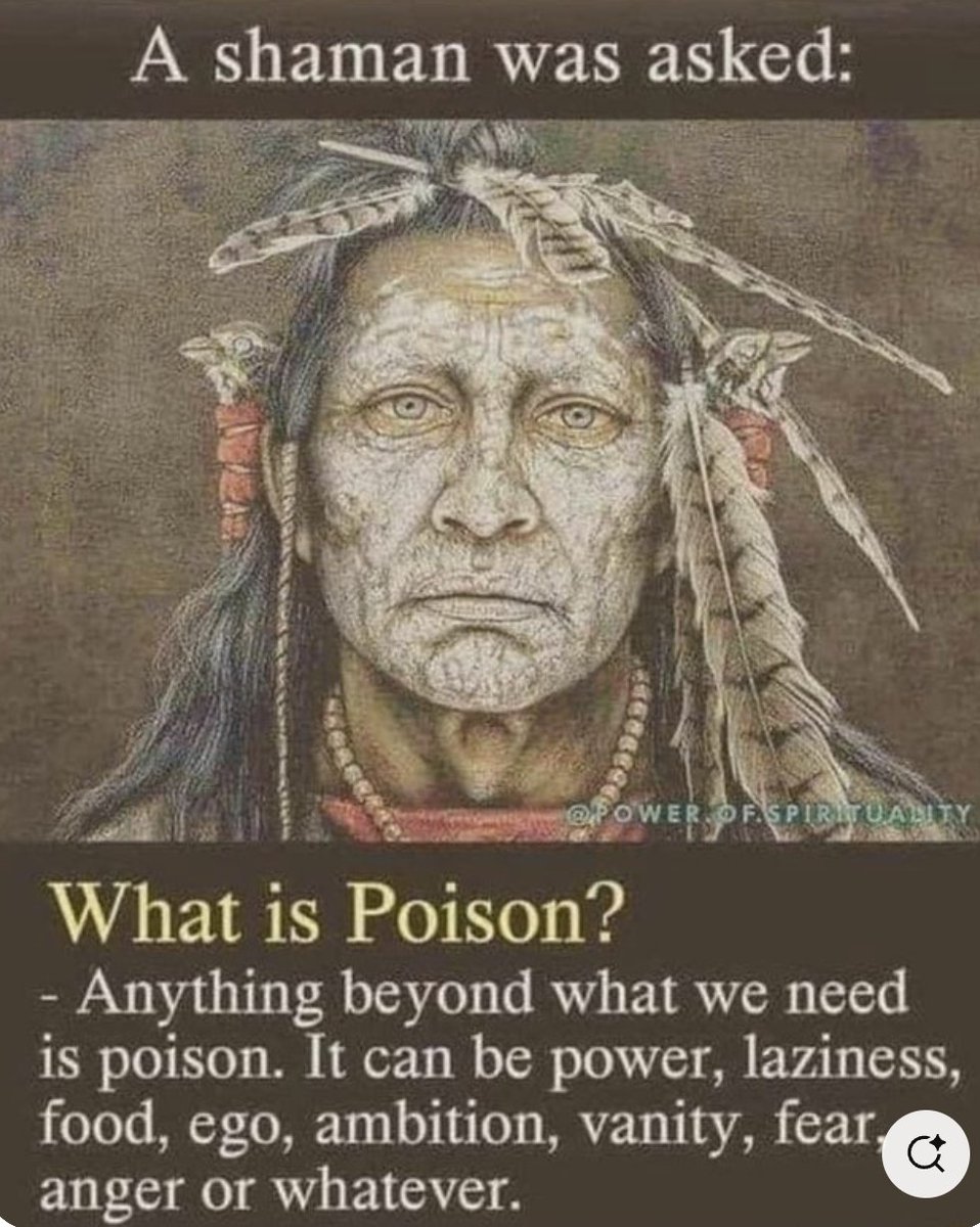 pvergadia's tweet image. Anything beyond what we need is poison - food, ego, power, laziness, fear, anger!!