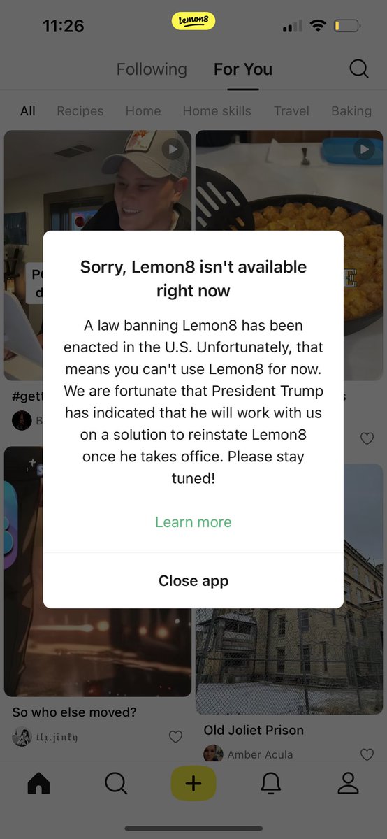 CodemomABC's tweet photo. Lemon8 is gone as well https://t.co/1YmYBvdOYW