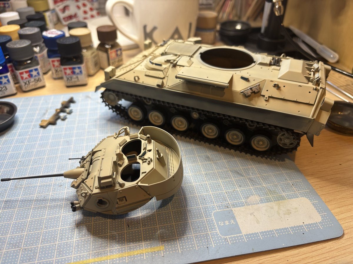 SyouhouL's tweet photo. もう少しで完成😆
#タミヤ
#M2A2 https://t.co/BKSLdDeiDJ
