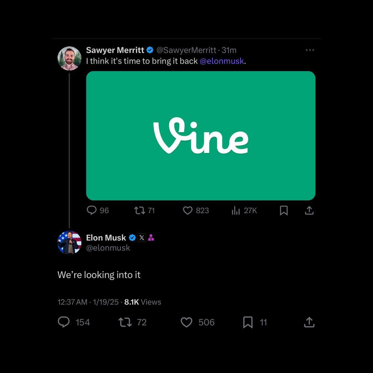 FearedBuck's tweet image. Elon Musk says he is “looking into” bringing vine back