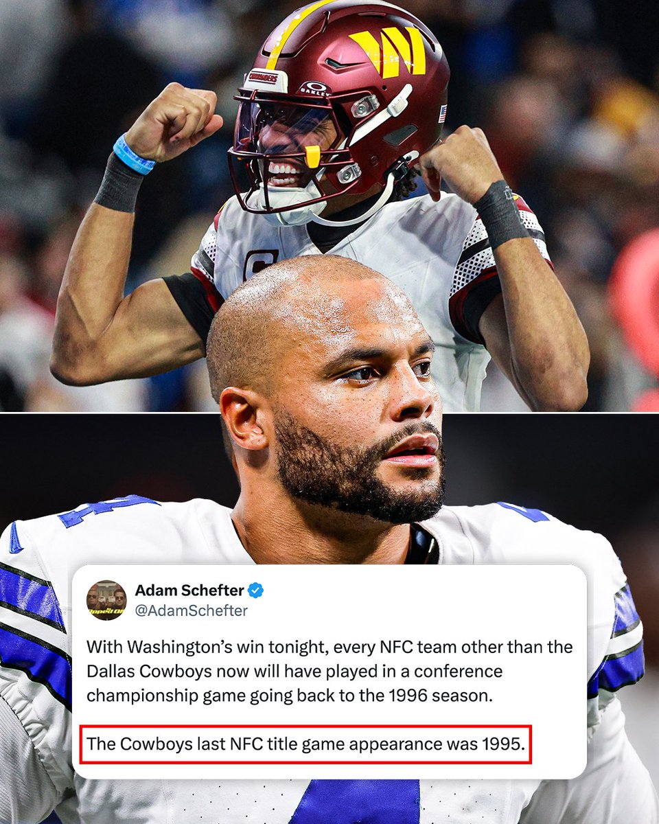 The Cowboys now have the longest NFC Championship appearance drought in the NFC.