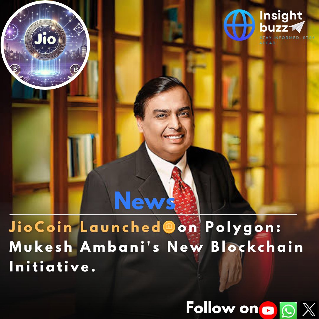 Insight_buzz's tweet photo. 🚨🪙Mukesh Ambani's JioCoin is here! 🚀 Built on the Polygon blockchain, it rewards users for browsing with JioSphere. Could this reshape India's digital economy? 🔗💻 #JioCoin #Web3 #CryptoIndia #insightbuzz https://t.co/WQ5UFw0uNB
