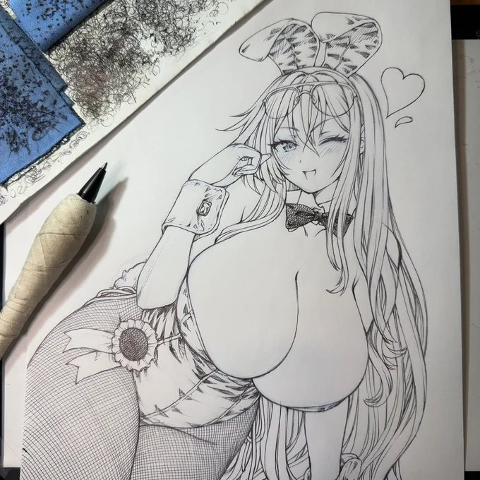 自分じゃまず描かないサイズのおっぱいを描かせてくれる
「依頼者様のオリジナルキャラのバニー姿を描いて欲しい」
というご依頼のSkeb

自分の中で新しい扉が開いた感じします〜 