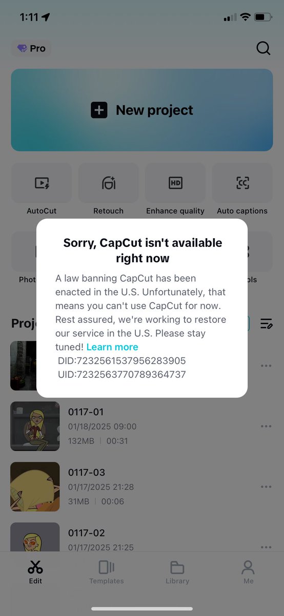 NJunko1013's tweet photo. capcut getting banned aswell has me one meltdown away from pulling the trigger https://t.co/VKyrbRlqPZ