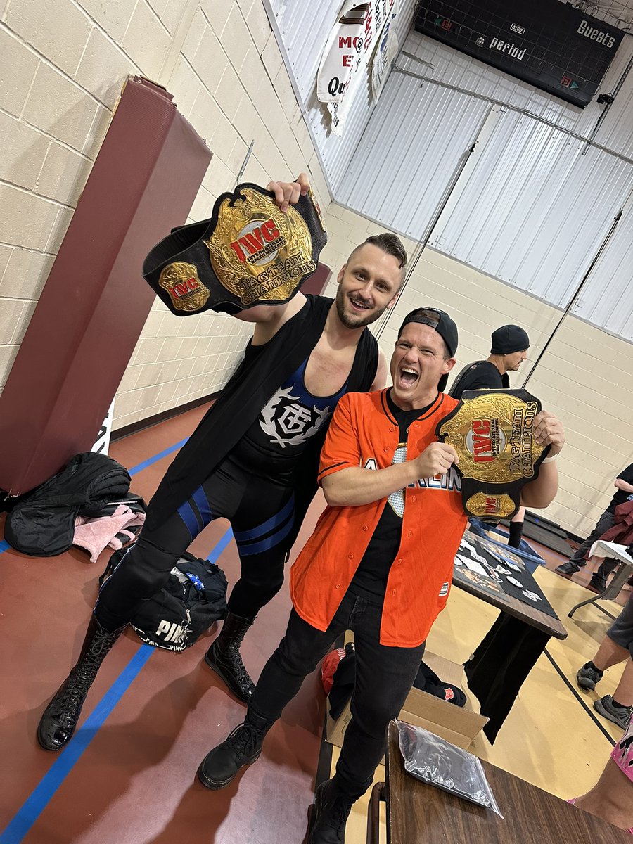 You NEVER know who the #ResetButton is going to pick! <a href="/Channing_Decker/">MR. HARDCORE</a> turned his back and me and <a href="/TheTrentGibson/">Trent Gibson</a> are the new <a href="/IWCwrestling/">IWC Wrestling</a> Tag Team Champs! What. A. Night.