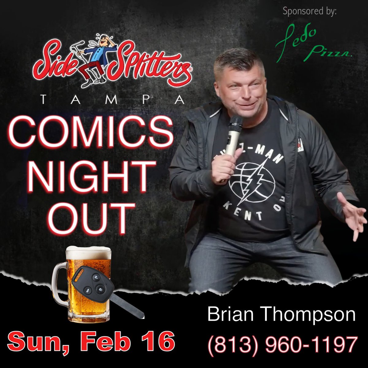 Go see Chad Zumock on Feb. 16 at Side Splitters Comedy Club in Tampa, FL! Sponsored by Pedo Pizza #BrianThompson #SideSplitters <a href="/Mrjimflorentine/">Jim Florentine</a> <a href="/GodfreyComedian/">godfrey</a> #ChadZumock #Zman
