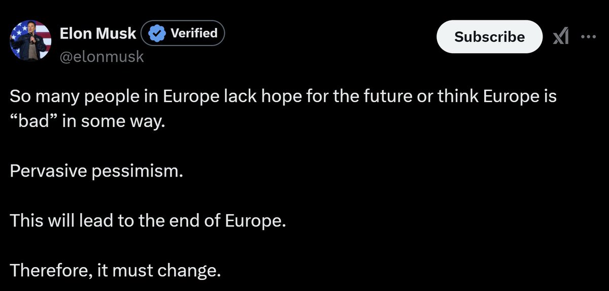 In many European cultures we use complaints to bond, may that be about the weather or the government. I don't think we're any more pessimistic than Americans, we just don't walk around proclaiming we're going to annex other countries and make them great again.