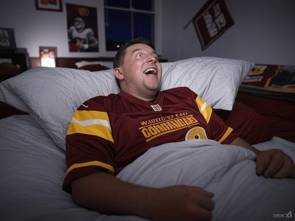 Barstooldmv's tweet photo. POV: Washington football fans trying to sleep tonight (again) https://t.co/09SVLAt49B