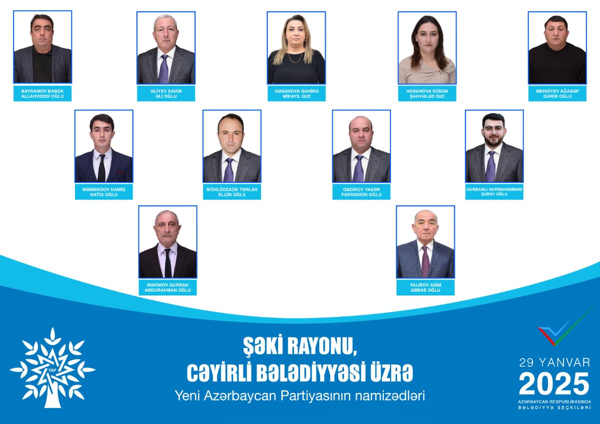 HÖRMƏTLİ SEÇİCİLƏR!

Hər birinizi seçkilərdə fəal iştirak edərək müasir, qalib və qüdrətli Azərbaycanın vətəndaşlarının yüksək rifahı naminə ümumxalq partiyasının – Yeni Azərbaycan Partiyasının namizədlərinə səs verməyə çağırırıq.

#YAP #Bələdiyyəseçkiləri #Seçki2025