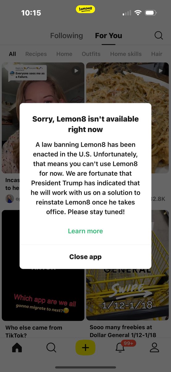 BamaCassie's tweet photo. TikTok WILL be back!! A lot of the creators went to the app RedNote &amp; it’s actually owned by China. 🤦‍♀️ I really hope President Trump gives the CEO American Citizenship and then the problem is solved. His wife and children are American!!! https://t.co/KYiEUrcK0p