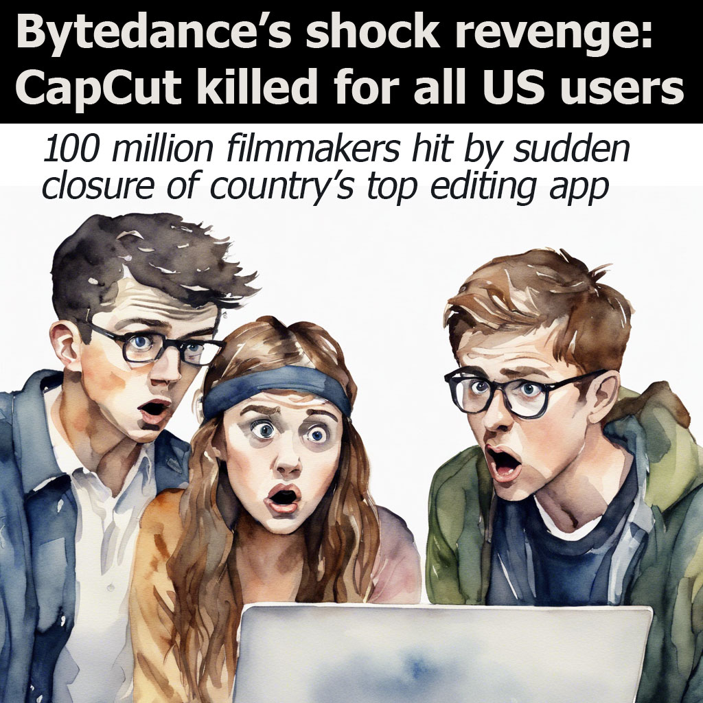 BREAKING NEWS: AMERICAN video makers are in shock today as the country's top film editing app suddenly vanished.

TikTok owner Bytedance shut down number one video program CapCut as well as TikTok, causing a huge uproar among filmmakers, YouTubers and Instagrammers, professional
