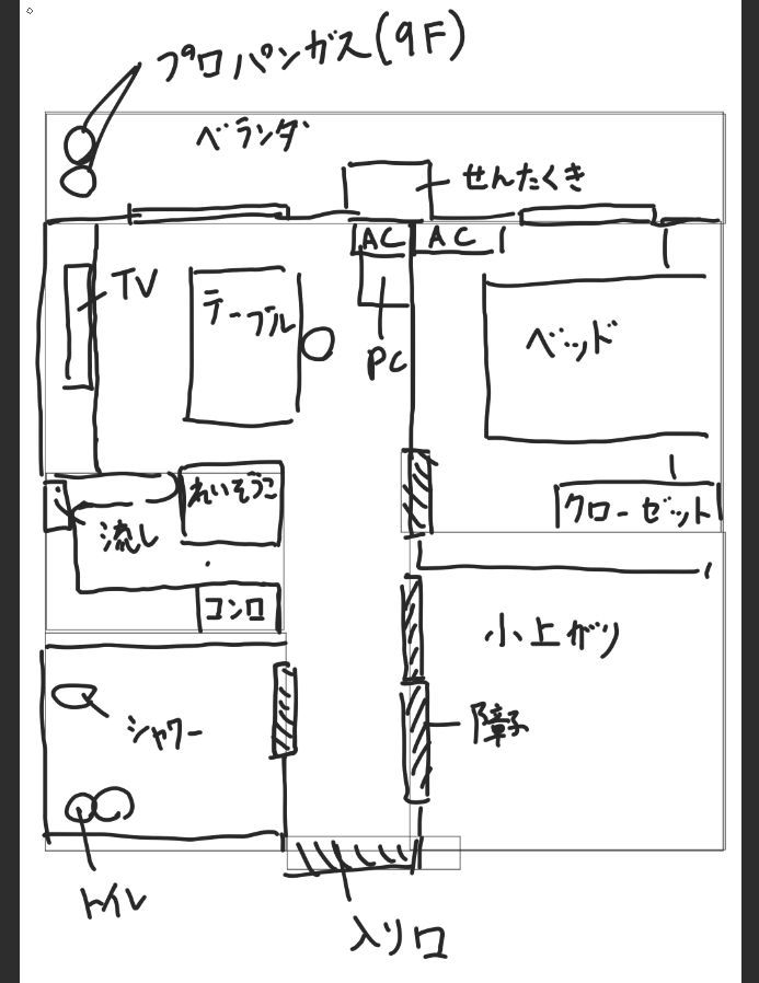 @ponyuillust こんなんですわ!!家に入った瞬間左手に風呂兼トイレの部屋がありましたw 