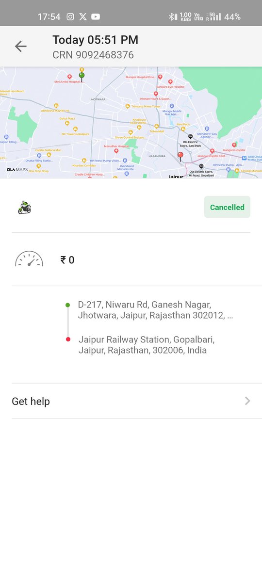 RAMESHP57701554's tweet photo. @Olacabs today my booking cancelled again and again many times and driver called over charging https://t.co/148LnPVUJe