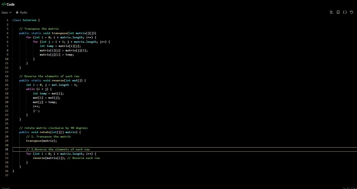 DryIndex's tweet image. #Day8 Data Structure  
 
Topic:  2D Array  Part 2
1⃣867. Transpose Matrix  (LC)
2⃣Rotate 90° Clockwise (48. Rotate Image) LC
3⃣Rotate 90° Anticlockwise 2D Array (GFG)
4⃣1572 Matrix Diagonal Sum (LC)
#DataStructure #DataStructureX  #DSA