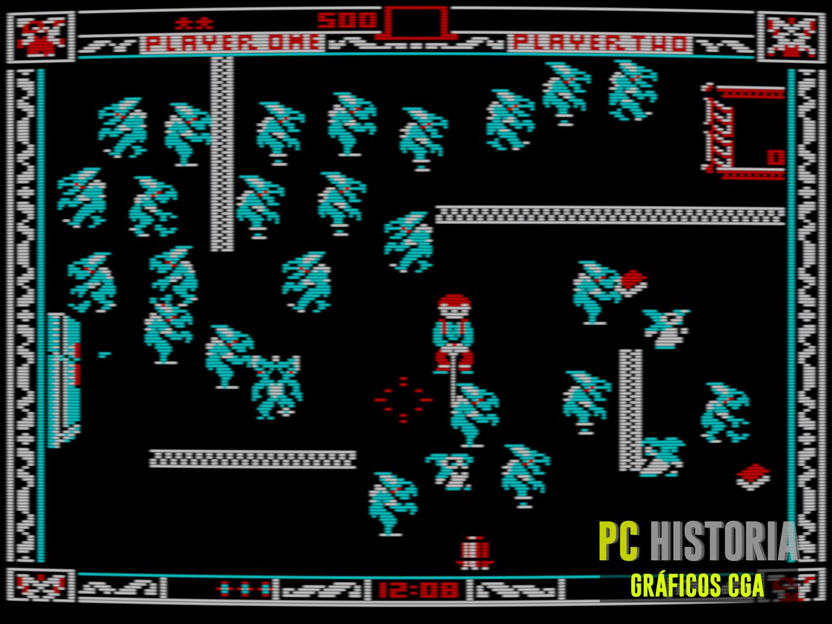 PC__Historia's tweet photo. 🐾👹 #GREMLINS (#Atarisoft, 1984) es un genial #arcade para #IBM #PC basado en la famosa cinta de #StevenSpielberg. Controla a Billy enfrentando a Gremlins mientras devolvemos a los Mogwais a su jaula antes del amanecer. ¡Comida, agua y otros obstáculos dificultarán la misión!.