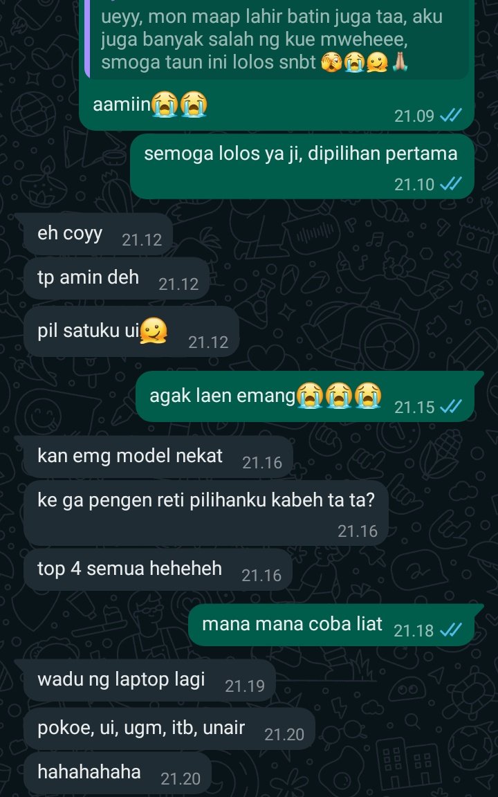ogivepositif's tweet photo. @convomf ini chat agak aneh yg dilakukan mahasiswa taun kedua, btw dia lolos di pil ke 3 nya haha https://t.co/AiIIpPl2Af