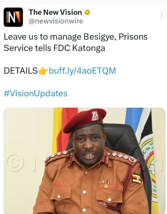ROBERT NESTROOY KAYONGO (@nestakayongo1) on Twitter photo .<a href="/jbyabs/">Johnson Byabashaija</a>, the regime has exploited you for far too long, using your <a href="/UgandaPrisons/">Uganda Prisons Service</a> to persecute opponents. Your officers often inform the court about the deplorable health conditions in Luzira, yet you ignore the need for external medical treatment, as evident in Counsel .<a href="/jbyabs/">Johnson Byabashaija</a>, the regime has exploited you for far too long, using your <a href="/UgandaPrisons/">Uganda Prisons Service</a> to persecute opponents. Your officers often inform the court about the deplorable health conditions in Luzira, yet you ignore the need for external medical treatment, as evident in Counsel