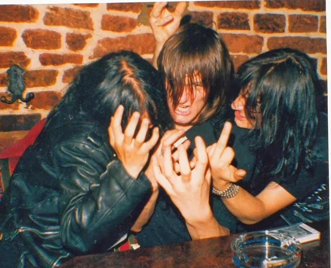 bazillionpoints's tweet photo. Euronymous, Tom Angelripper, Necrobutcher, West Germany, Summer 1986 ♠️ "Best photo I ever took," by Jon Kristiansen from his 748-page book METALION: The Slayer Mag Diaries ♠️

https://t.co/k4180Deaep

#metalion #slayermag #euronymous #angelripper #necrobutcher #blackmetal https://t.co/uMzmS0nykk