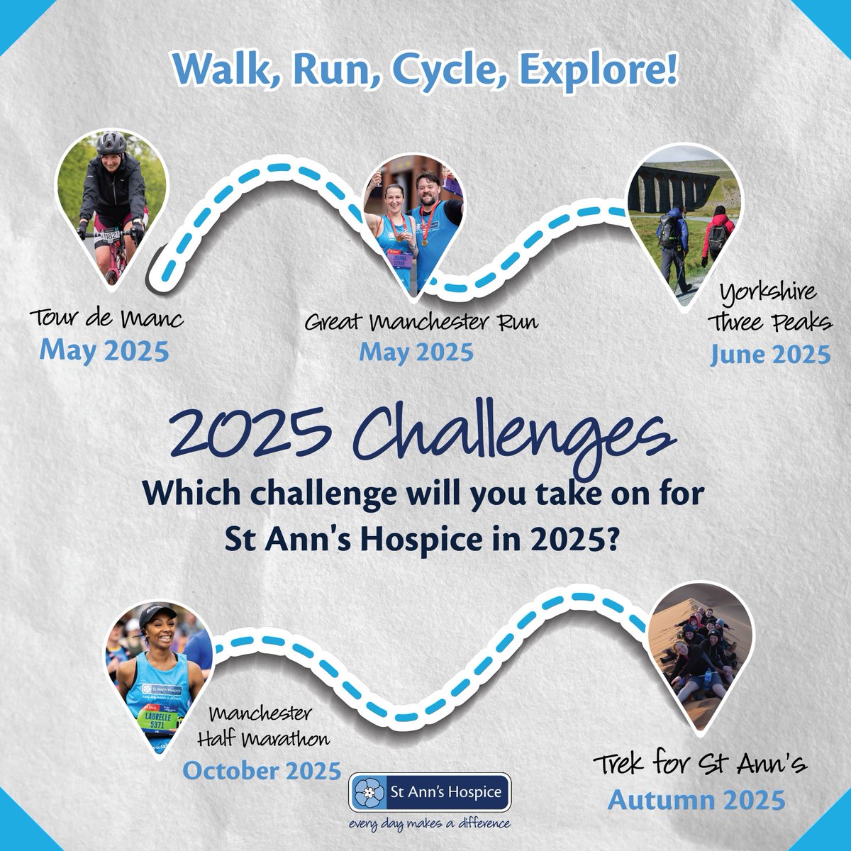 Choose Your Challenge! 

Make 2025 a year to remember while helping to support your local hospice. 

Click through to our website to find out more about each of our challenges: buff.ly/407DwT2