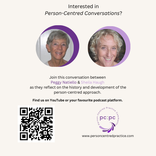 PersonCentredPr's tweet photo. Our next Person-Centred Conversation has been released.

In this discussion, Peggy Natiello and Sheila Haugh discuss the history and evolution of the person-centred approach, Peggy's book, and her relationship with Carl Rogers.

YouTube video - https://t.co/uc1l4rTWlW https://t.co/ZOKAyb11fh