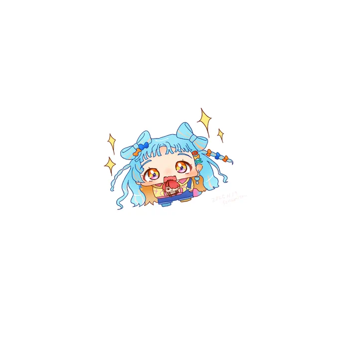 #パリンの自由帳コラボ配信見ながらお絵描き パリンたんがずっと嬉しそうでこっちまで嬉しくなるね 