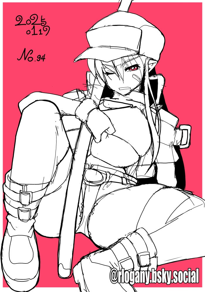 遅れてきた今日の朝ラフ
昔同じポーズをエレッタさんで描いてた 