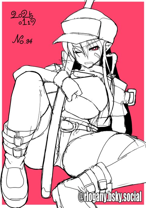 遅れてきた今日の朝ラフ
昔同じポーズをエレッタさんで描いてた 