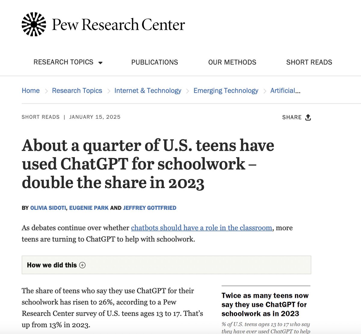 And 2024 probably 50% and 2025 probably 75%.

The rise of AI in education is unstoppable. There is no going back.

Just as we use calculators in math today, we now have to rethink and integrate AI into education instead of banning it.

We have to understand artificial