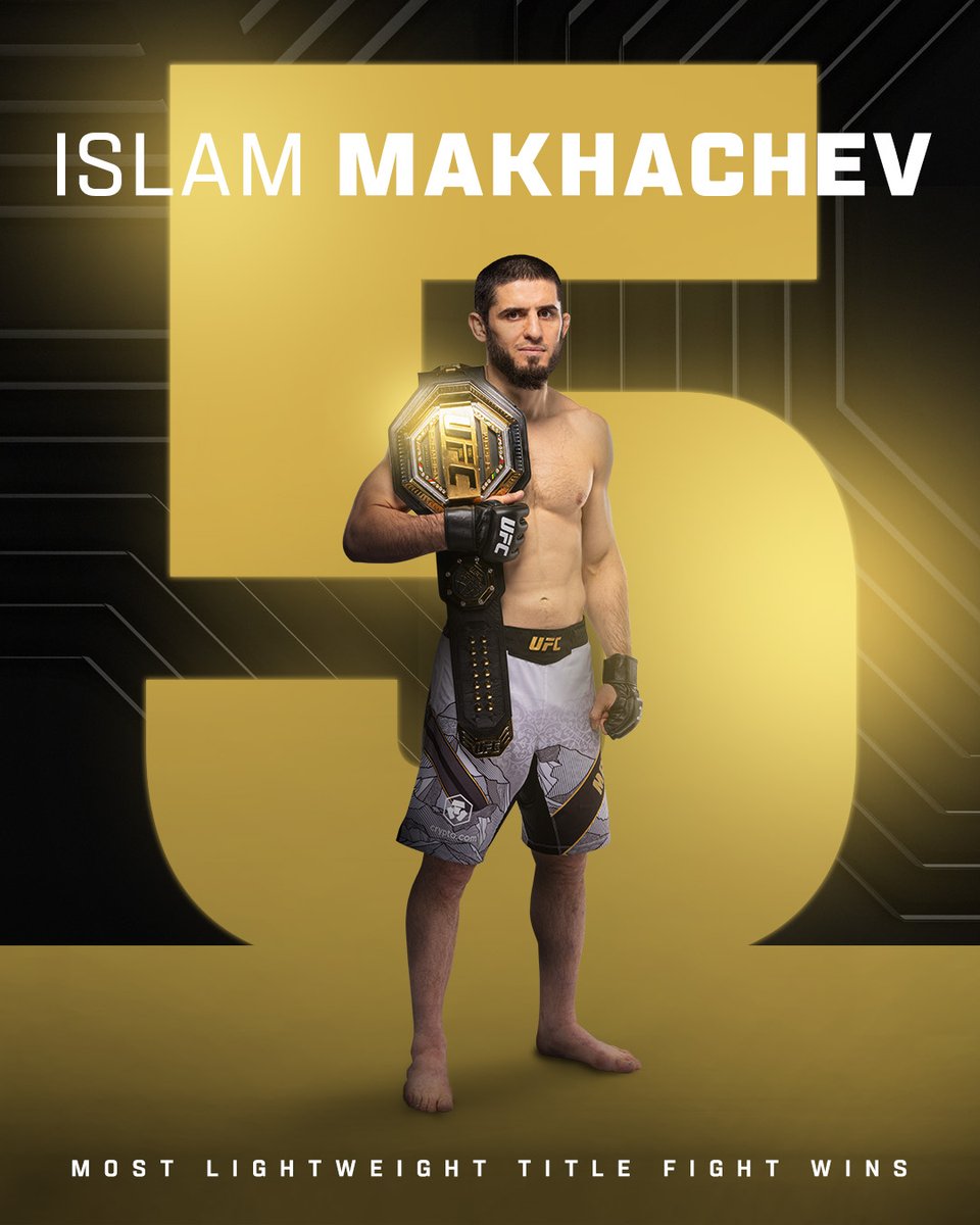 Record Breaker. History Maker.

After #UFC311, <a href="/MAKHACHEVMMA/">Makhachev Islam</a>  now has the most title fight wins in UFC lightweight history with FIVE 😤