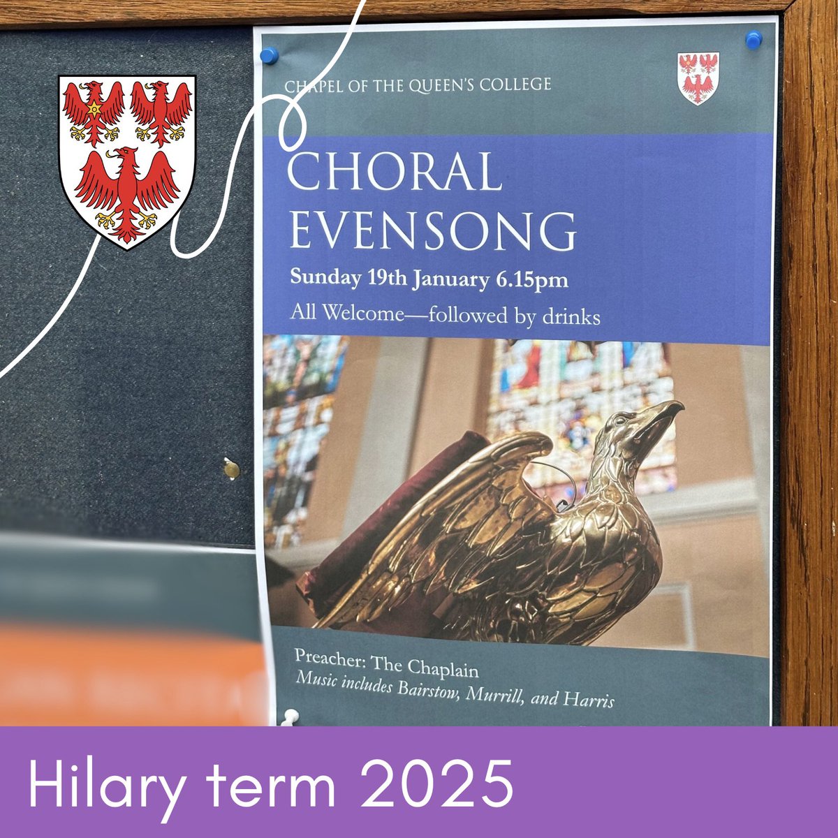Welcome back! Today marks the start of Hilary term, and we’re back to our normal programme of services.

Tonight, we’re singing Murrill in E and an introit by Bairstow; our anthem is the ever-awesome Faire is the Heaven by Harris.

youtube.com/live/6I3LZyehg…