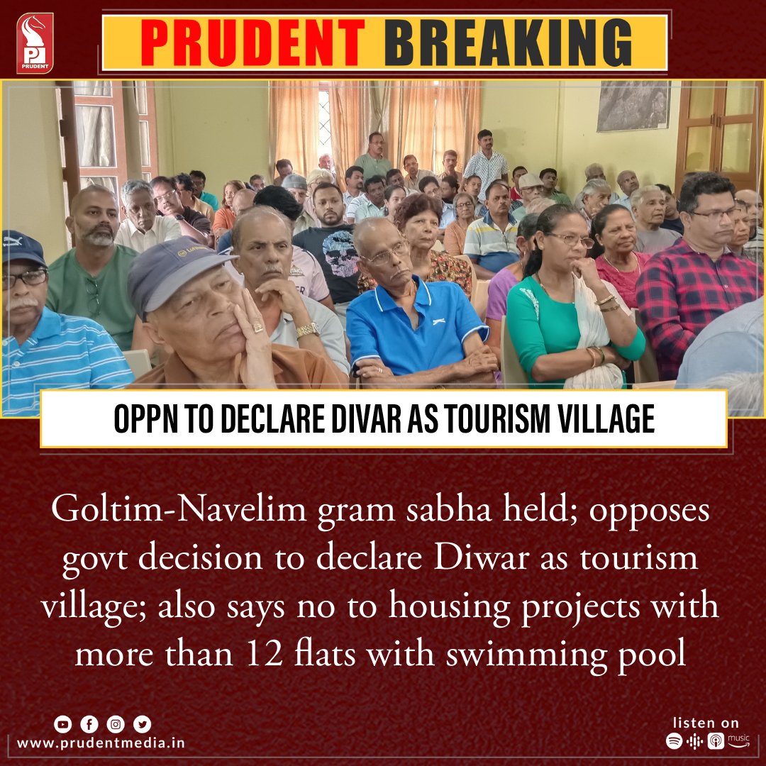 prudentgoa's tweet photo. Goltim-Navelim gram sabha held; opposes govt decision to declare Diwar as tourism village; also says no to housing projects with more than 12 flats with swimming pool

#Goa #Goltim #Navelim #Divar #Gramsabha https://t.co/AeVw8biaoc
