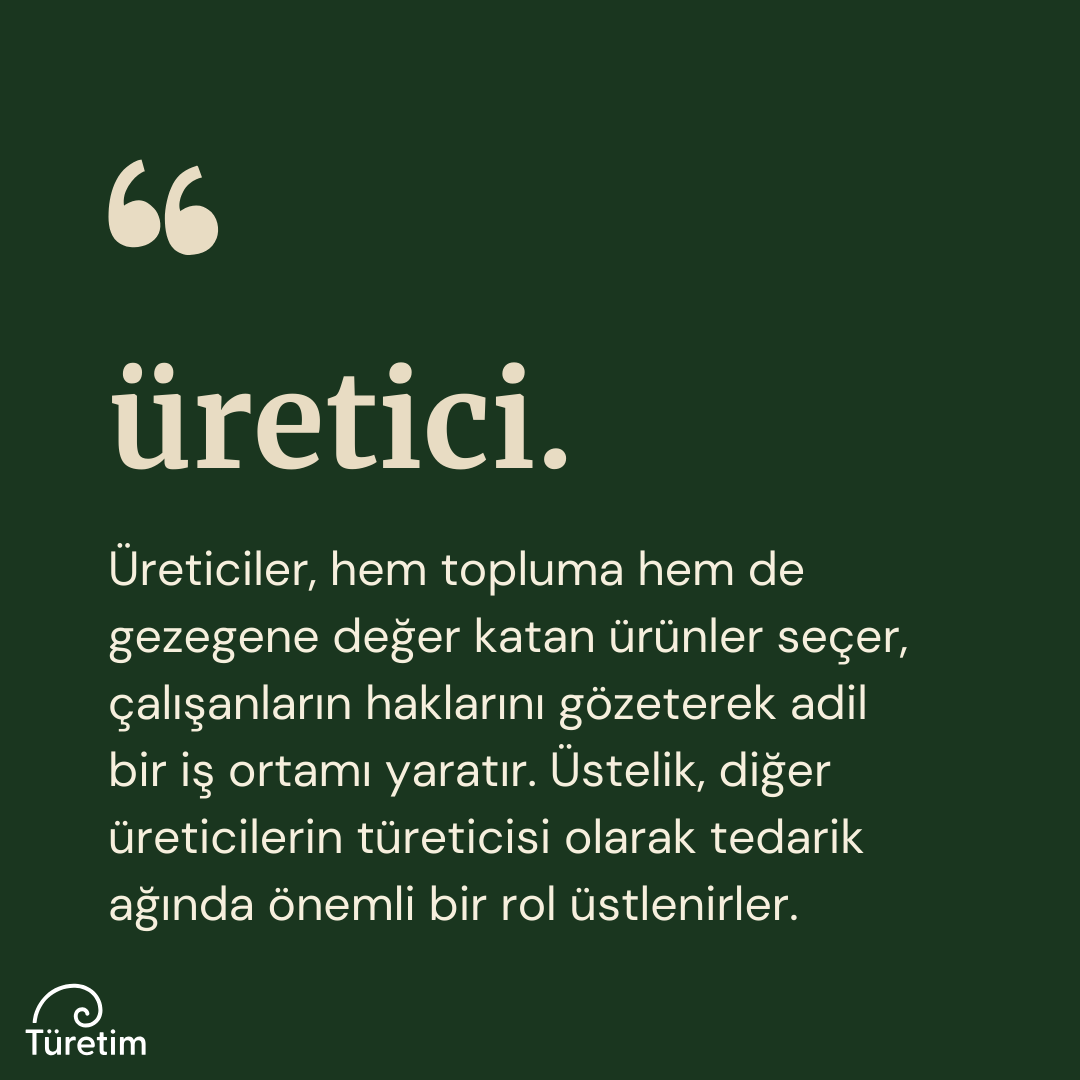 TuretimED's tweet photo. Üreticilerin her ürettiği ürün, gezegenimize ve topluma duyulan saygının bir yansımasıdır. 🌍

Adil bir iş ortamı sağlamak ve çalışanların haklarını gözetmek, doğaya ve insanlara olan sorumluluğumuzdur. 💚 https://t.co/tvRuIFlLH5