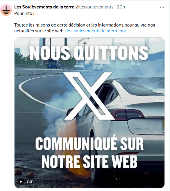 Emu aux larmes en apprenant la nouvelle... ! Adieu donc enfants gâtés qui voulez soulever la terre sans jamais l'avoir travaillée !