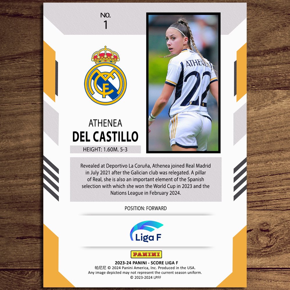Athenea Del Castillo | #1
Score Liga F 2023-24
Panini America - 2024 (🇺🇸)
•
Et si…? Et si Panini avait la bonne idée de sortir la collection Score pour la Liga féminine ? Comme il n’y a pas que le Barca dans la vie, il y aurait une carte d’Athenea !