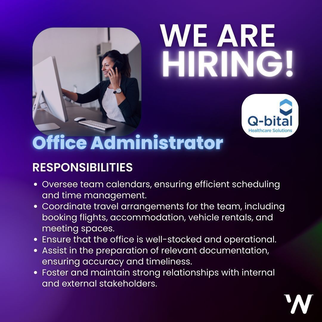 We're hiring an **Office Administrator** to join our Northgate team! 🌟 Manage schedules, coordinate travel, maintain office ops, and build strong relationships. If you're proactive and ready to learn, apply now! #NowHiring #Careers #OfficeAdministrator