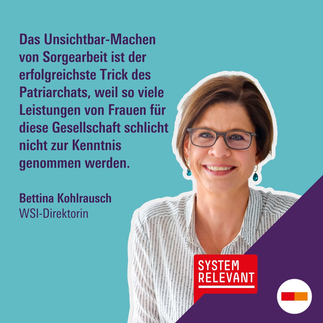 Hans-Böckler-Stiftung (@boeckler_de) on Twitter photo Arbeiten Frauen wirklich weniger? <a href="/WSIInstitut/">WSI Düsseldorf</a>-Direktorin Bettina Kohlrausch erklärt, warum es mehr braucht als bessere Kinderbetreuung, um Frauen den Zugang zu mehr #Erwerbsarbeit zu ermöglichen – und welche Rolle Care-Arbeit dabei spielt.
🎧 boeckler.de/de/podcasts-22… Arbeiten Frauen wirklich weniger? <a href="/WSIInstitut/">WSI Düsseldorf</a>-Direktorin Bettina Kohlrausch erklärt, warum es mehr braucht als bessere Kinderbetreuung, um Frauen den Zugang zu mehr #Erwerbsarbeit zu ermöglichen – und welche Rolle Care-Arbeit dabei spielt.
🎧 boeckler.de/de/podcasts-22…