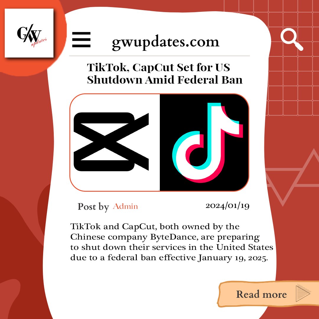 thegwupdates's tweet photo. #TikTok , #CapCut Set for #US Shutdown Amid Federal Ban
Read More: https://t.co/AAgTqBBXk0 https://t.co/sipZ7vJLBj
