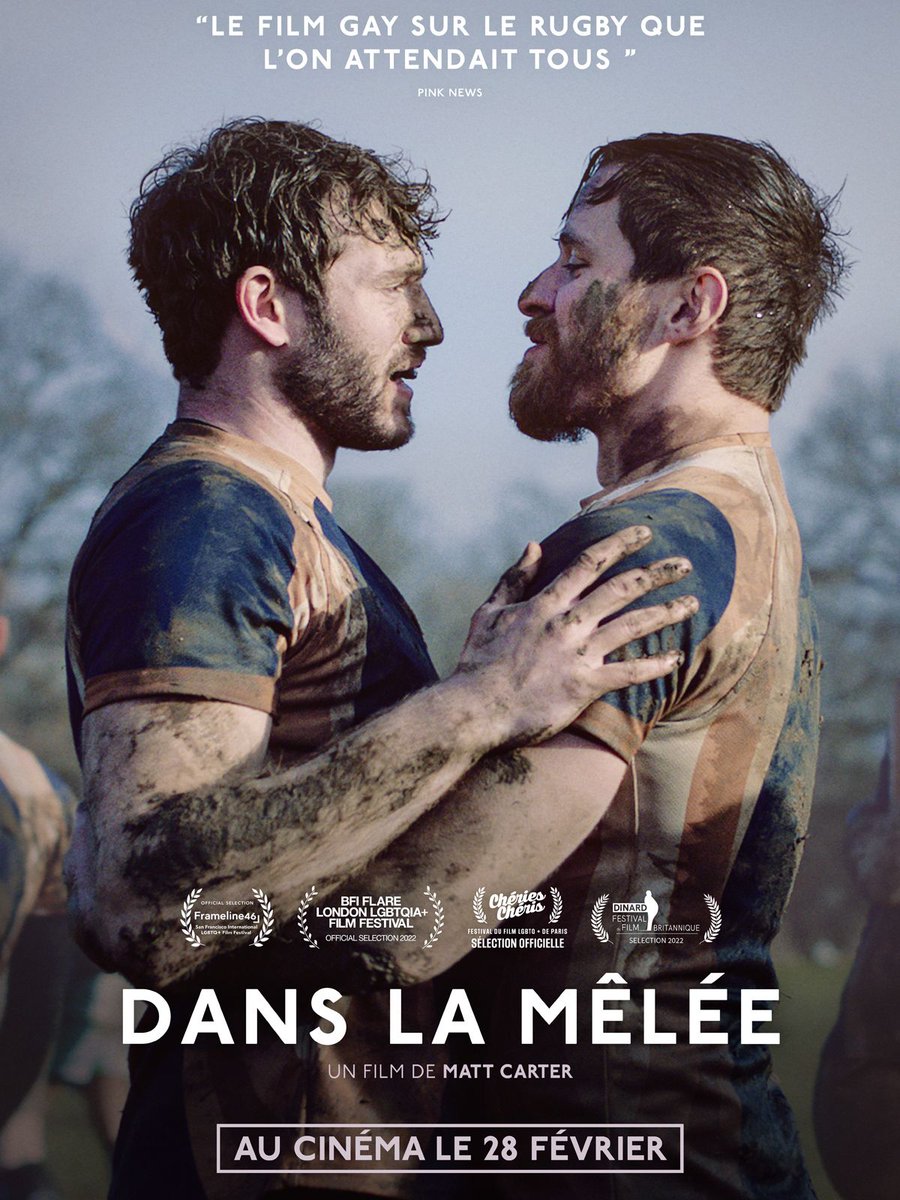 28/02/2024 🏳️‍🌈 Sortie française du film britannique 🇬🇧 "Dans la mêlée" (In from the side) au cinéma.

#DansLaMêlée #InFromTheSide #LGBT