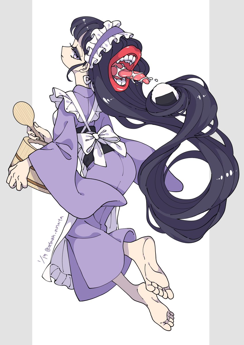 「#いいくちの日 二口メイドさん」|亜炭＠人外メイドのイラスト