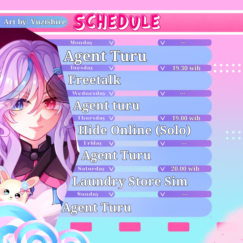 VlansaaVolleine's tweet photo. 🍬Schedule Vlansaa minggu ini🍬
•
🍭Tuesday-Freetalk|| 19.00 Wib
🍭Thurstday-Hide Online|| 19.00 Wib
🍭Saturday-Laundry Store Sim|| 20.00 Wib
•
Art by: Yuzishire
•
General: #vlansaavolleine
Stream: #vlansaastream
Arts: #vlansaaart
Memes/Clips: #vlanmeme
Fan Name: Vlanshine https://t.co/zFPDakf6rB
