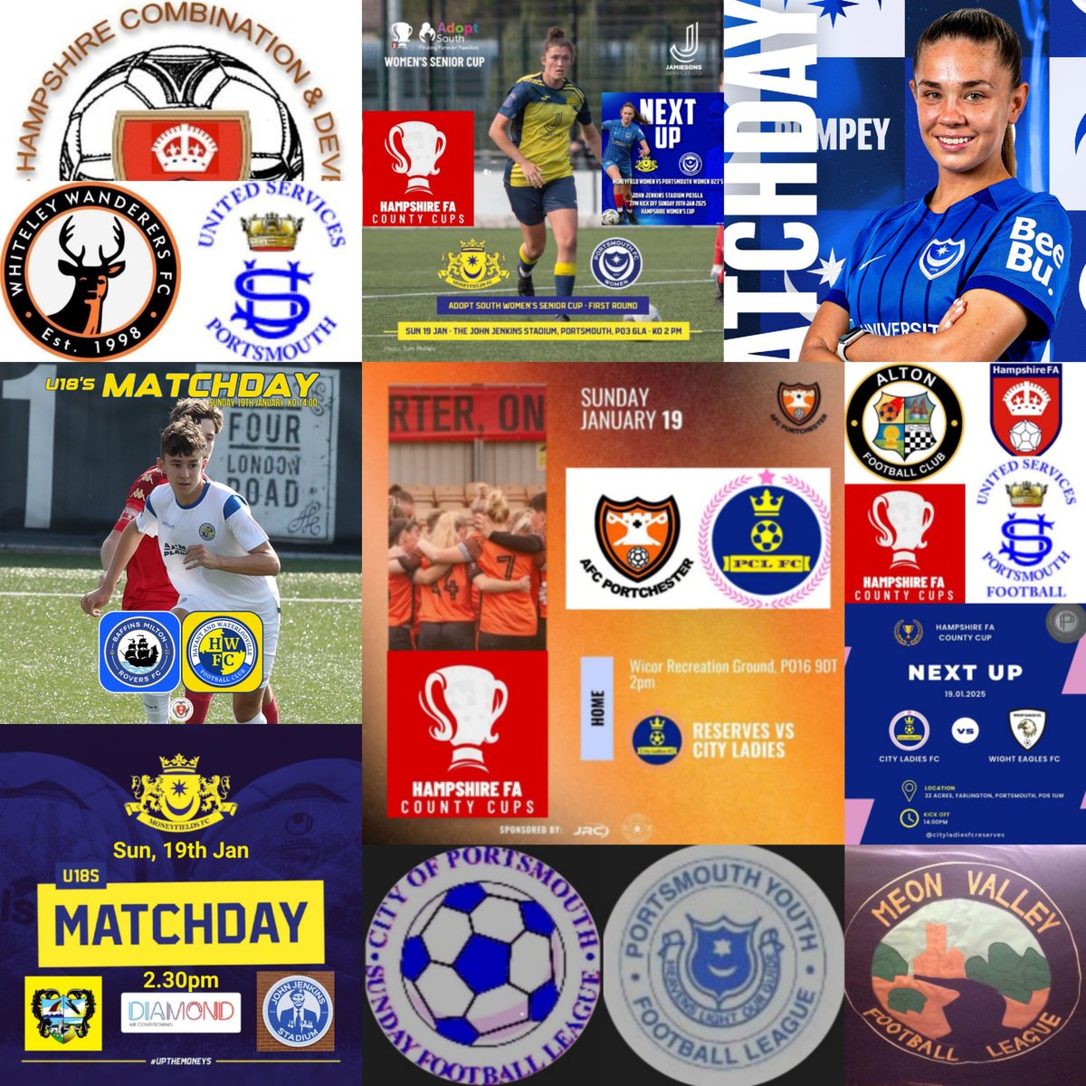 Pompey_Football's tweet photo. β½οΈ Sunday Matchday β½οΈ
@PompeyWomen (h)
@MoneysFCWomen v #PompeyWomenDevs π
@USWomenFC (a)π
@CITYLADYPOMPEY (a)π
#CityLadyRes (h)π
@MONEYFIELDSFC #U18s (a) at the #JJ
@USPFCU18 (a)
@BMRFC #U18s (h)
+ @the_portsmouth @MeonFL #Vets @PortsYFL play π
#EnjoyAll π https://t.co/ijOoopLIt6