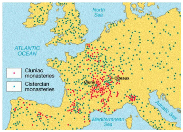 Templars_Now's tweet photo. Spread of Cistercian monasteries 11th 12th century
โ
#CistercianOrder #CistercianMonastery #CistercianLife #CistercianTradition #MonasticLife #MonasteryLife #abbey #abbeye #historyfacts #MedievalMonks #CistercianArchitecture #CistercianHistory
โ
https://t.co/Hqe0PEDKdb https://t.co/hMw2gnpjuA