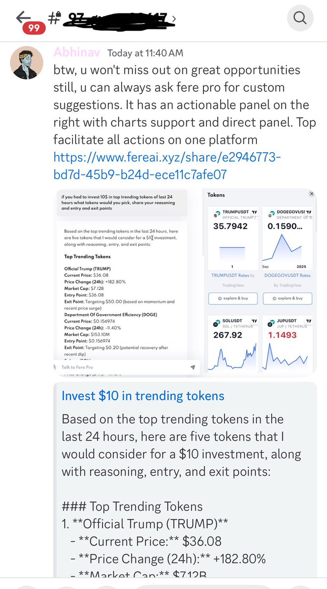 No job has been this fun

Just made this query this morning to help a community member at <a href="/fere_ai/">Fere AI♠️</a> &amp; got this opportunity on $trump🤑

Needless to say the rest💲