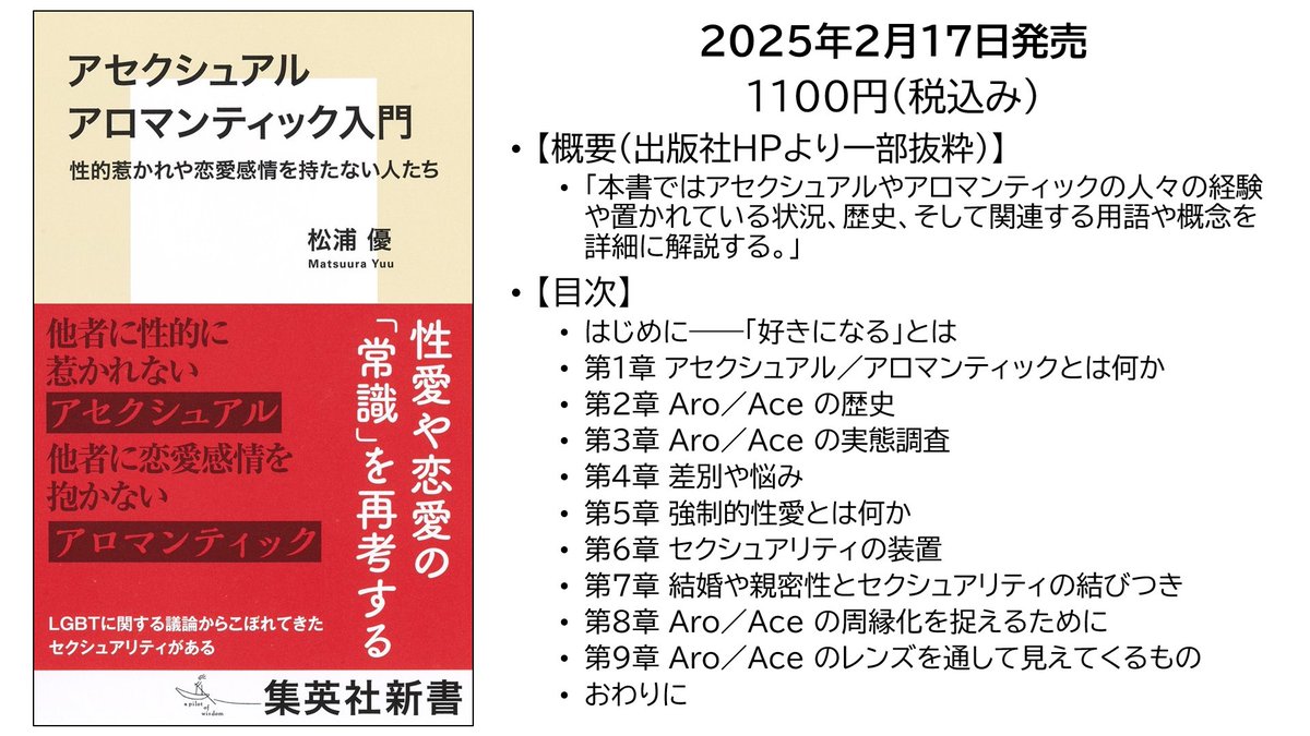 ゆう(wrmtrm)/新刊『アセクシュアル アロマンティック入門』(集英社新書) tweet media