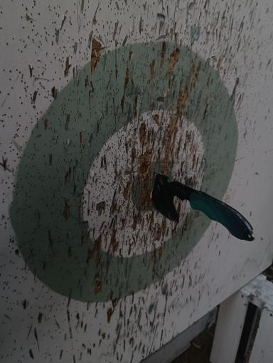 UntrainedDoc's tweet image. I was throwing Hatchets, and damn I must say. I am fucking good at it, especially when your letting off some much needed steam.