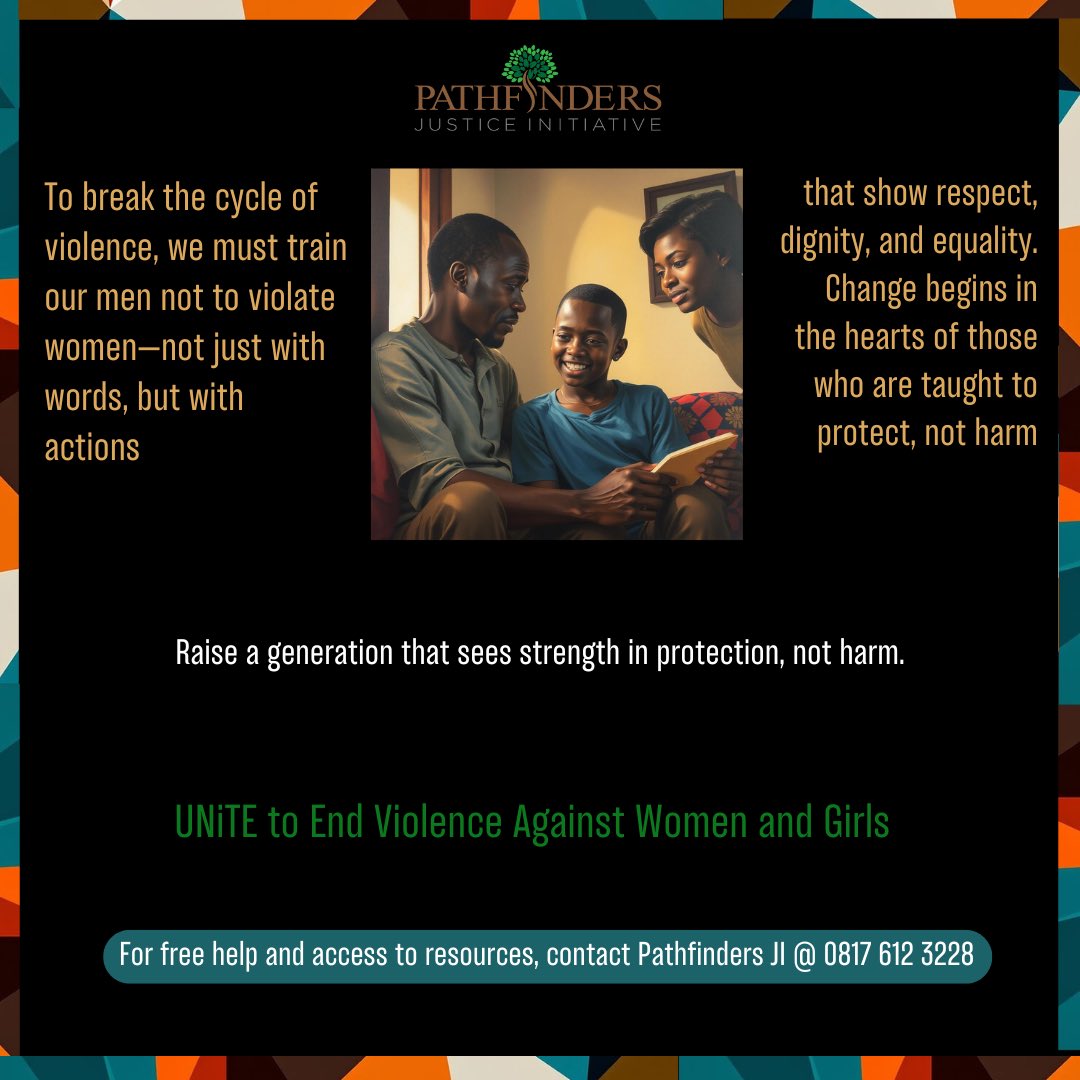 Break the cycle of violence, by teaching men and boys to respect women—not just with words, but with actions. Change starts in the hearts of those who are taught to protect, not harm. ✊ #EndViolence #16DaysofActivism