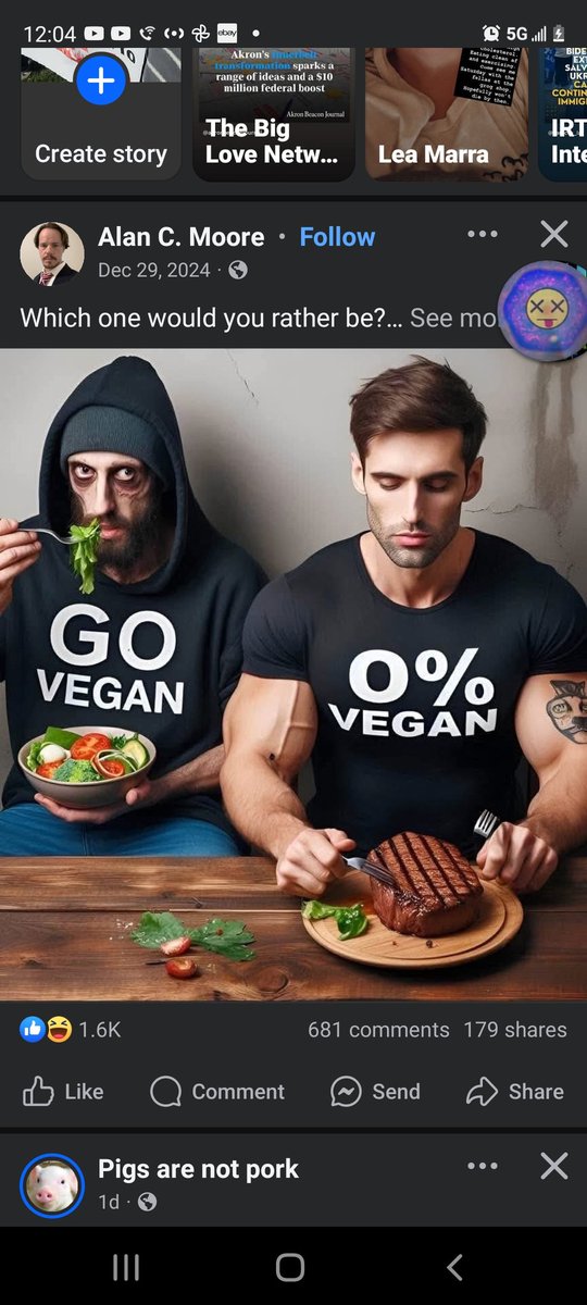 AgProgressUSA's tweet photo. I suspect all these Shadowy carnivore/carnist pages feeding me aggravating meat advirtizing. #anyaVien does any1 know if any of these are real ppl or are they AI bots. https://t.co/vC2bNaP9kk