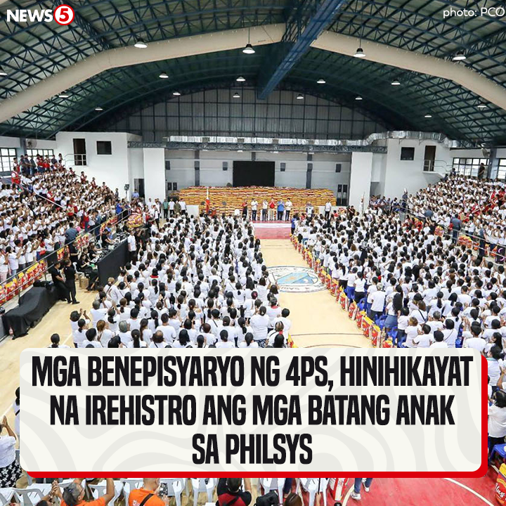 News5PH's tweet photo. Hinihikayat ng Department of Social Welfare and Development #DSWD ang mga benepisyaryo ng Pantawid Pamilyang Pilipino Program o 4Ps na irehistro na rin ang kanilang mga anak na edad 0-5 sa Philippine Identification System #PhilSys. #News5 https://t.co/pE1buOVZNS