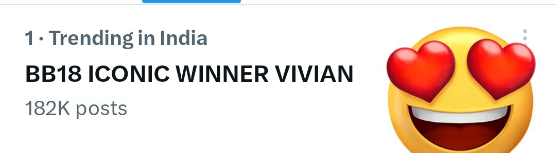 Wow Vivian is trending at No. 1 on the finale day 🔥🔥

KYUN PADE HO CHAKKAR MEIN, KOI NAHI HAI TAKKAR MEIN! 🔥

BB18 ICONIC WINNER VIVIAN