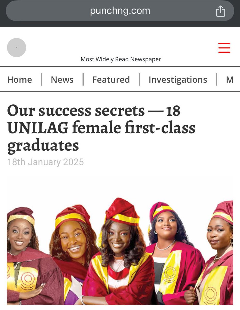 All 18 first class female graduates of Mass comm Unilag got featured on Punch Newspaper this weekend.

Check out our stories below: 
Tagging some of my girls 🤩
<a href="/joy_imanah/">_youronlinefriend</a> <a href="/d_stinguished/">Faith Enang</a> <a href="/TheFunmiBanjo/">Funmilola Onabanjo</a> <a href="/theferanmia/">Feranmi✨</a> <a href="/IfedayoAyilaran/">ife💸</a> <a href="/IfyNgozzzi/">Ify</a> <a href="/ChelseaJegede/">The mankind of God⚡</a> <a href="/demilah11/">Demilade Bankole</a>